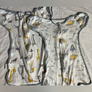 Yellow and Gray Baby Swaddle bundle